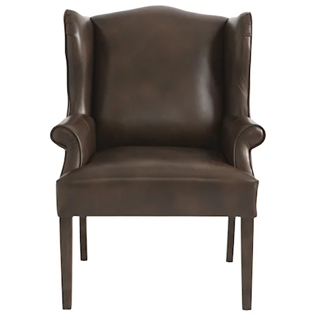 Customizable Wing Back Leather Dining Chair